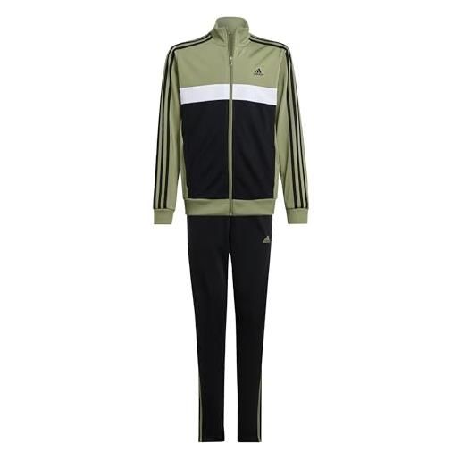adidas kids essentials 3-stripes tiberio track suit recycled polyester green 13-14y