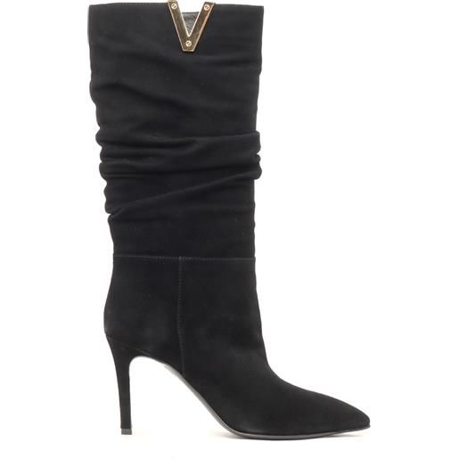 VIA ROMA 15 stivali arricciati 3/4 neri v