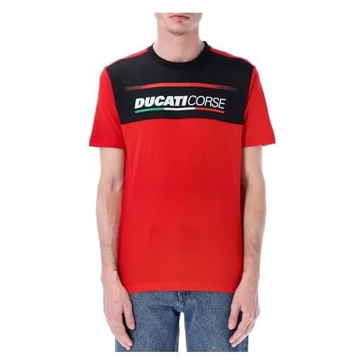 T-shirt uomo nera Ducati Corse con logo e striscia rossa | PittaRosso