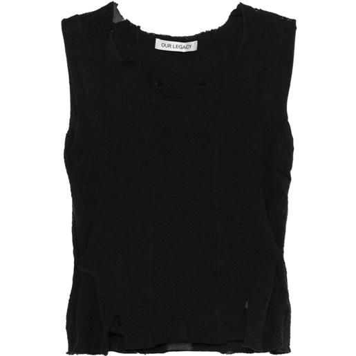 OUR LEGACY canotta con frange - nero