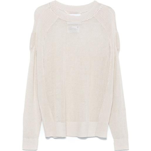 White Mountaineering maglione traforato - toni neutri