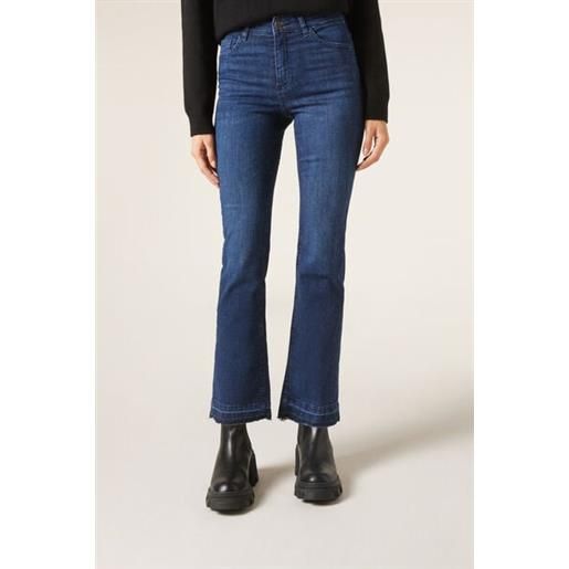 Calzedonia jeans a zampa cropped blu