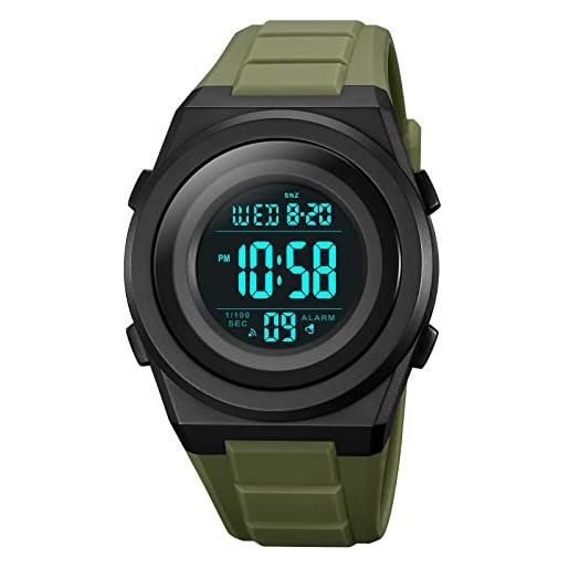 WIFORT Metal Reloj Digital para Hombre,Relojes 5ATM Impermeable