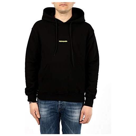 Propaganda felpa ribs hoodie 21ssprfe429 felpa con cappuccio nero black (l)