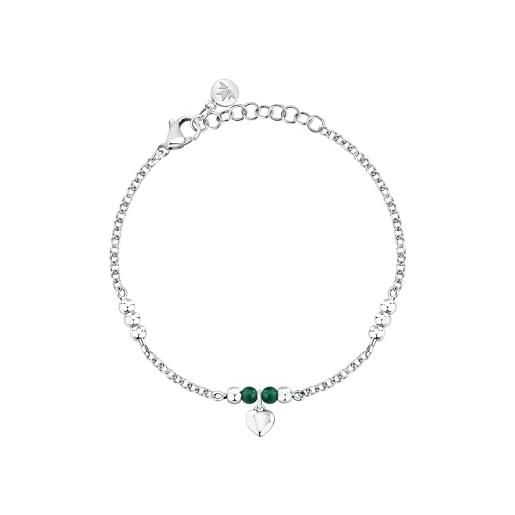 Morellato bracciale donna in acciaio con cuore, collezione talismani, festa della mamma - saix24