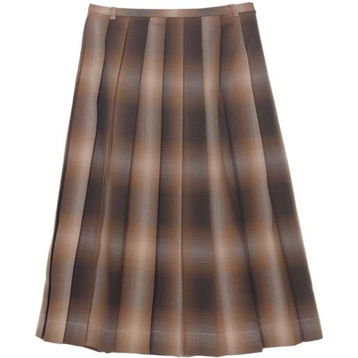 Low Classic gonna plissettata a quadri - marrone