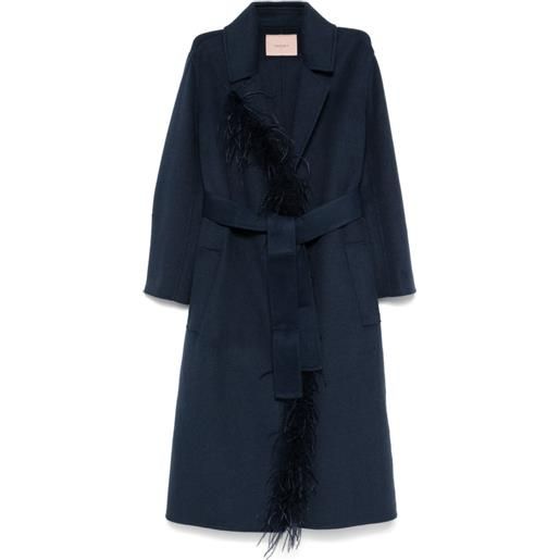 TWINSET cappotto con cintura - blu
