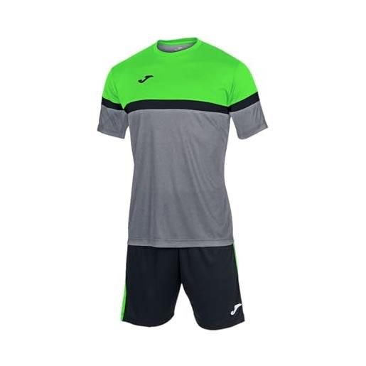 Joma set danubio, grigio melange verde fluo, m uomo