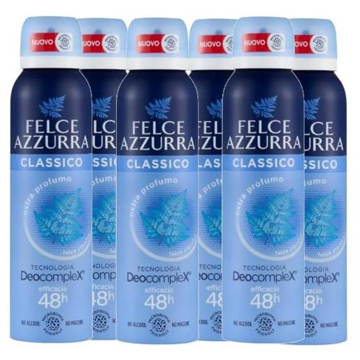 Felce Azzurra deodorante classico idratalc unisex spray 48h 150 ml (6 unità)
