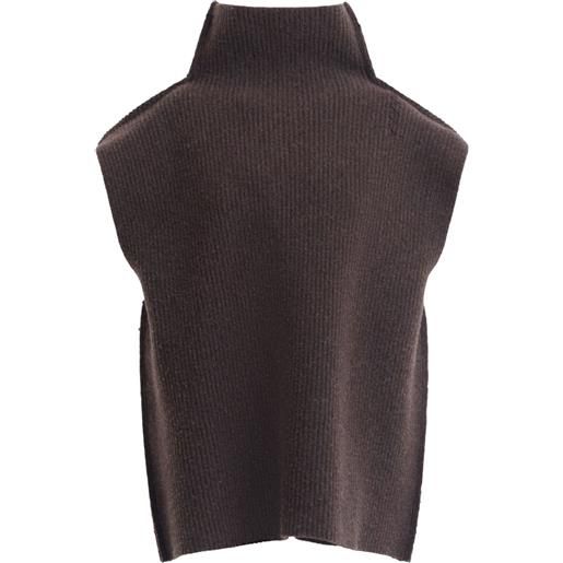 Marni gilet a coste in lana vergine - marrone
