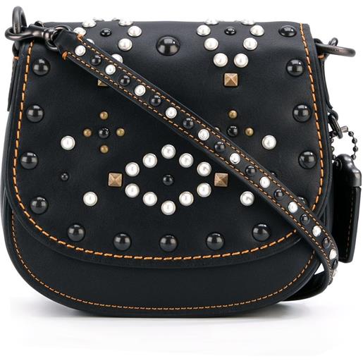 Coach mini studded saddle bag - nero