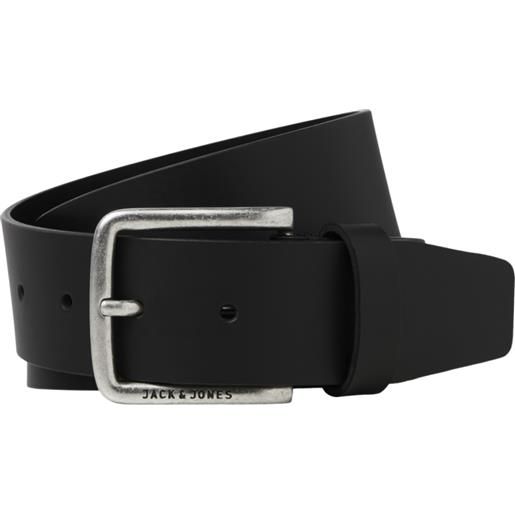 JACK & JONES oscar leather belt black cintura uomo