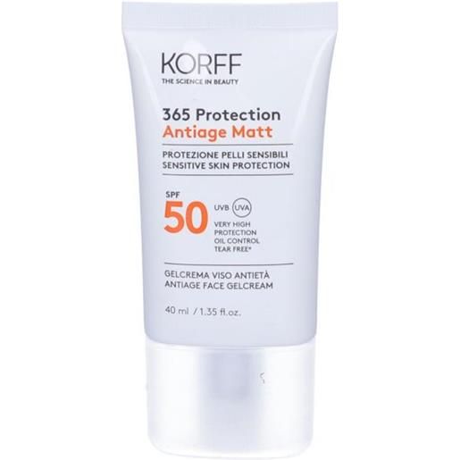 Korff 365 protection antiage matt gel crema viso mattificante 40ml spf50+