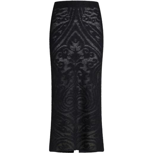 ETRO gonna midi con effetto jacquard - nero