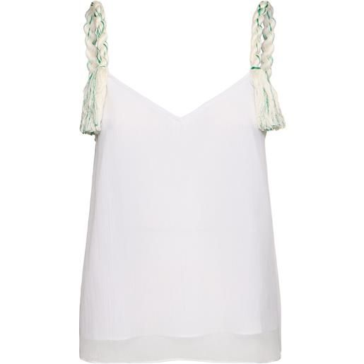 JW ANDERSON top in viscosa craclé con nappine