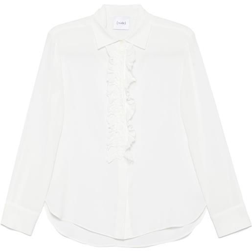 Nude camicia con ruches - bianco