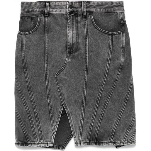 Mugler gonna denim - grigio