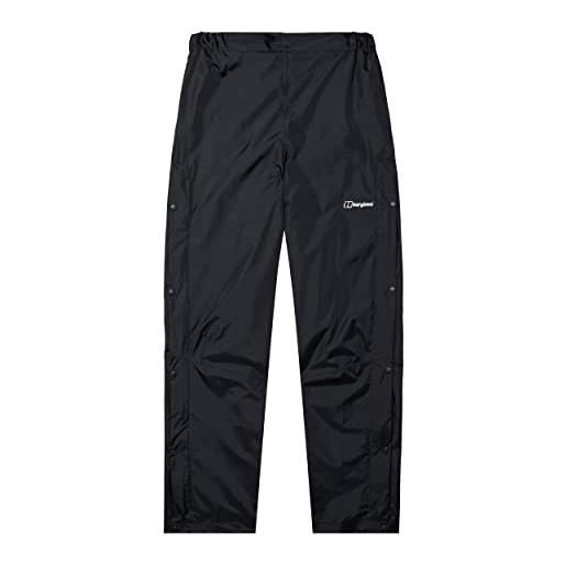 Berghaus deluge - sovrapantaloni impermeabili e traspiranti da donna, resistenti, comodi, colore: nero 2.0, 10 corti (73 cm)