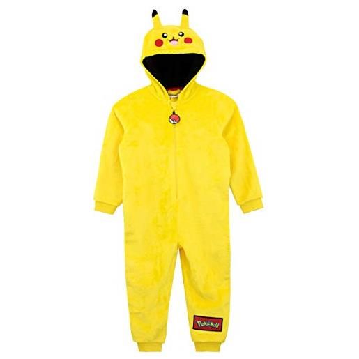 Pokémon pigiama intero bambino | abbigliamento pigiama pikachu per bambini giallo 11-12 anni