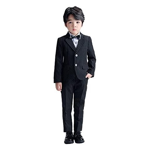 LOLANTA completo gessato da ragazzi 2 pezzi blazer e pantaloni per bambini, abbigliamento per il tempo libero o abito da festa di nozze, blu navy, 11-12 anni, 160