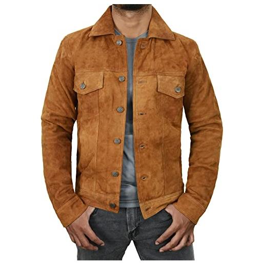 Giacca In Pelle Scamosciata D'Arienzo Uomo - Modello Marlon - Made In Italy - Colore Khaki - Foto 7