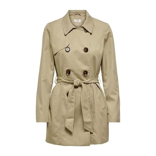 ONLY onlvalerie trenchcoat cc otw impermeabile, nero, xl donna