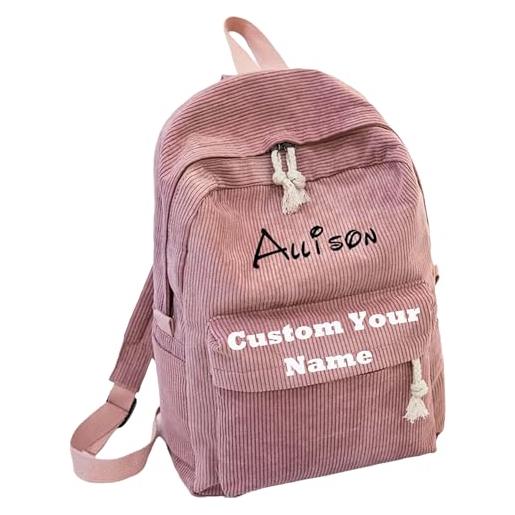 hadefa zaino su ordinazione, zaino personalizzato del computer portatile con il nome/testo del ricamo per il regalo dei bambini, stile1, custom