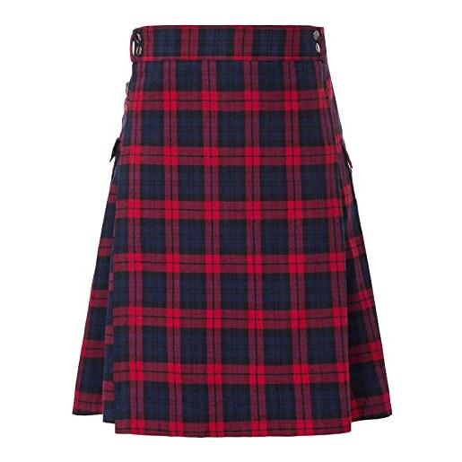 Generico kilt in tartan per uomo con cinghie e ampie tasche cargo kilt da uomo pantaloni casual