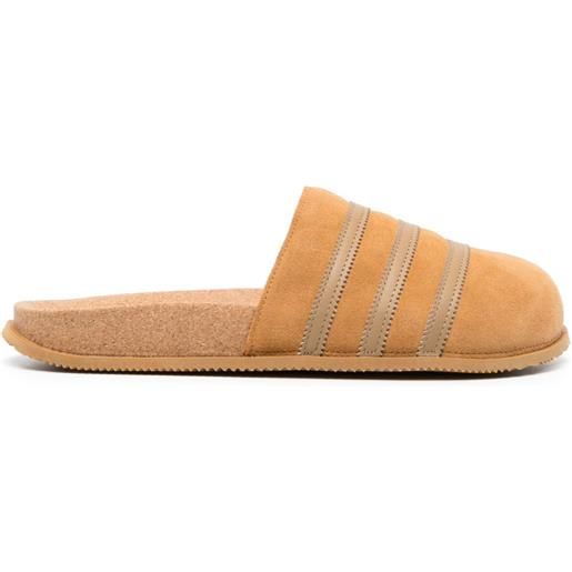 adidas slippers a righe - marrone