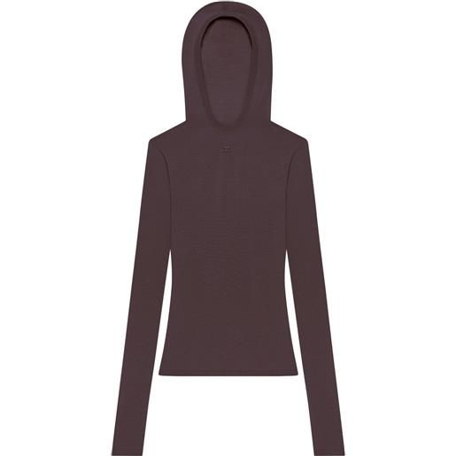 Courrèges top con cappuccio - marrone