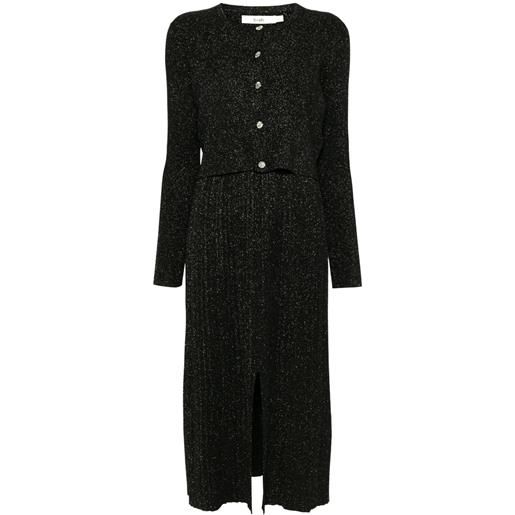 b+ab set abito modello cardigan con bottoni glitterati - nero