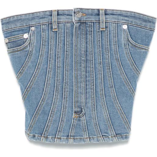 Mugler bustino denim - blu