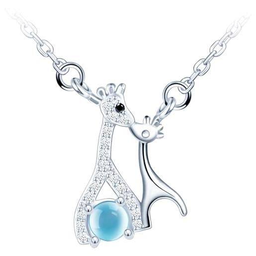 Collana Giraffe Che Si Baciano In Argento Sterling 925 – Ciondolo Romantico 20x13mm Su Catenina, Idea Regalo In Scatola Portagioie - 4