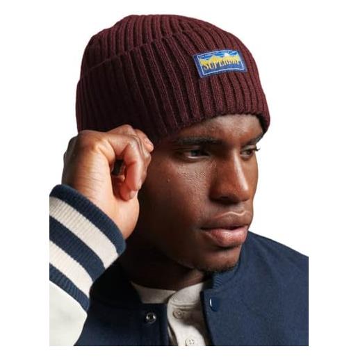 Superdry vintage radar 2.0 beanie berretto, marrón, taglia unica donna
