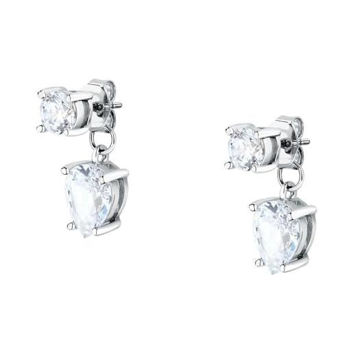 Morellato orecchini donna in argento 925% riciclato, zirconi, collezione tesori - saiw212