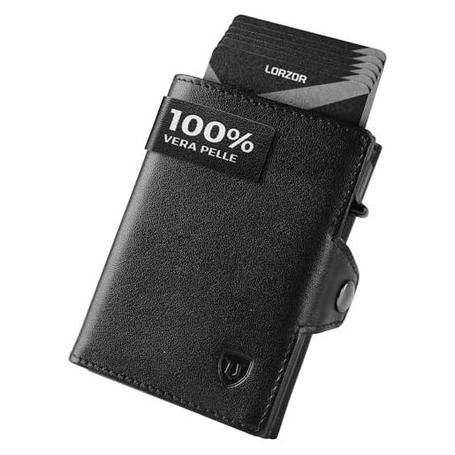 Portafoglio Uomo Leatherboss In Vera Pelle Slim Bifold | Nero, Porta Carte E Banconote