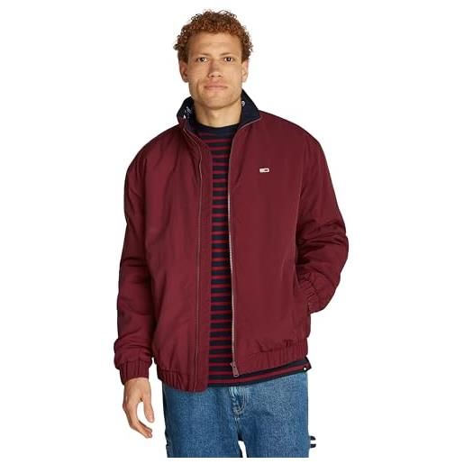 Tommy Jeans uomo giacca essential padded jacket con zip, rosso (deep rouge), xxl