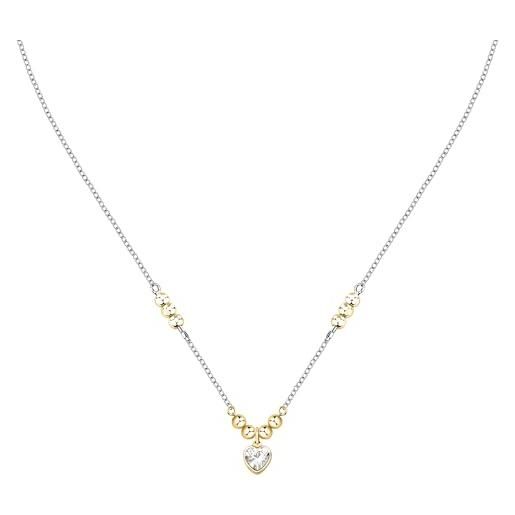 Morellato collana donna in acciaio con cuore, regalo amica, collezione talismani emily in paris