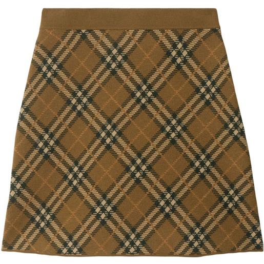 Burberry minigonna a quadri - toni neutri