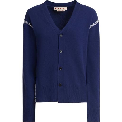 Marni cardigan con punto festone - blu