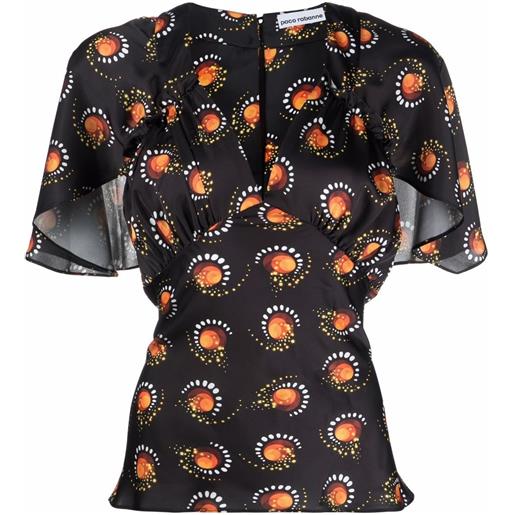 Rabanne top con scollo a v - nero