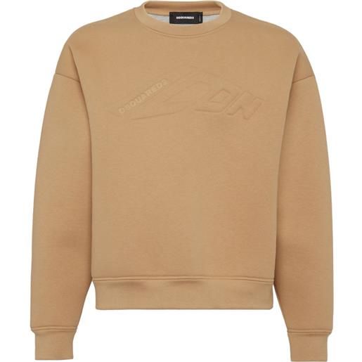 DSQUARED2 felpa icon goffrata - toni neutri