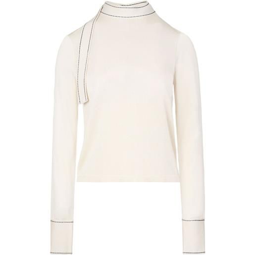 Ports 1961 maglione con cuciture a contrasto - bianco