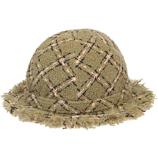 CHANEL Pre-Owned - cappello in tweed anni '90-2000 - donna - lana/viscosa/cotone/nylon - taglia unica - verde