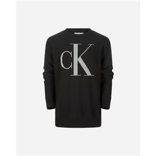 Calvin Klein Jeans monogram jr - maglione - nero