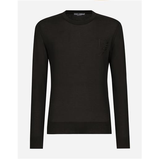Dolce & Gabbana maglia girocollo in cashmere con ricamo dg