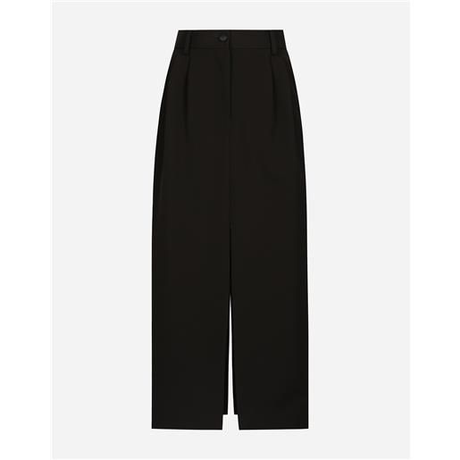 Dolce & Gabbana gonna longuette tuxedo a tubino in gabardina di lana