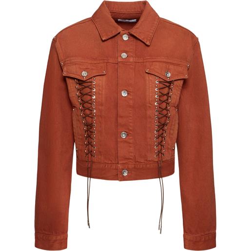 RABANNE giacca in denim di cotone con lacci