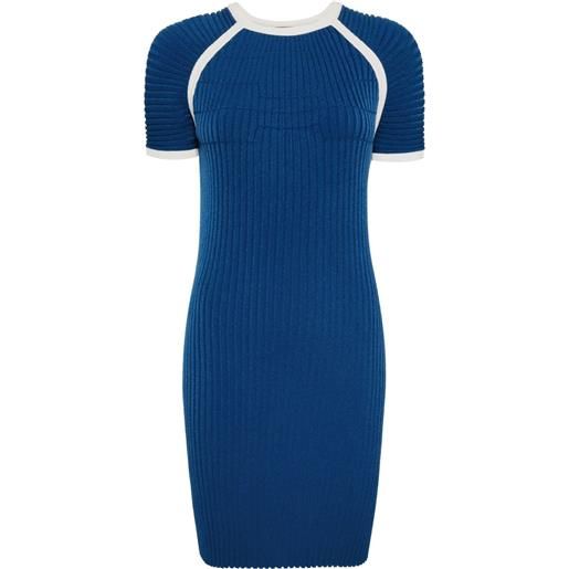 CHANEL Pre-Owned - abito a coste anni 2000 - donna - poliammide/cupro/poliestere/elastam - taglia unica - blu