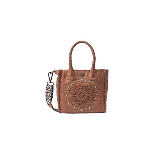 DreiMaster, borsa in pelle con manico donna, cammello